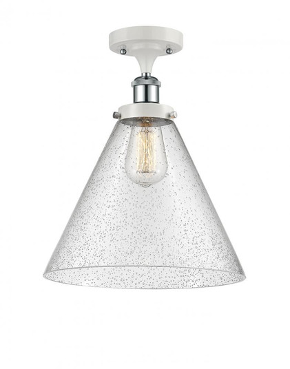 Cone - 1 Light - 12 inch - White Polished Chrome - Semi-Flush Mount (3442|916-1C-WPC-G44-L-LED)