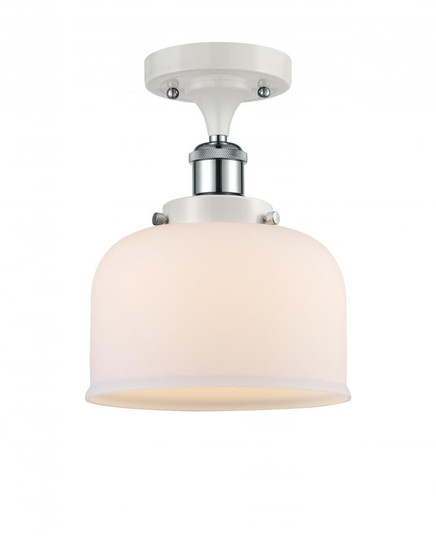 Bell - 1 Light - 8 inch - White Polished Chrome - Semi-Flush Mount (3442|916-1C-WPC-G71)