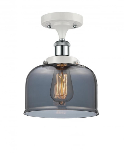 Bell - 1 Light - 8 inch - White Polished Chrome - Semi-Flush Mount (3442|916-1C-WPC-G73)