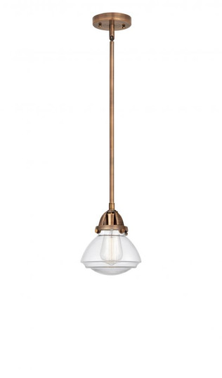 Olean - 1 Light - 7 inch - Antique Copper - Stem hung - Mini Pendant (3442|288-1S-AC-G322-LED)