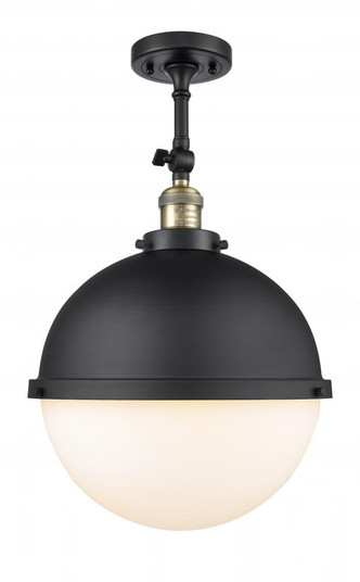 Hampden - 1 Light - 13 inch - Black Antique Brass - Semi-Flush Mount (3442|201F-BAB-HFS-121-BK-LED)