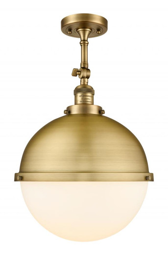 Hampden - 1 Light - 13 inch - Brushed Brass - Semi-Flush Mount (3442|201F-BB-HFS-121-BB-LED)