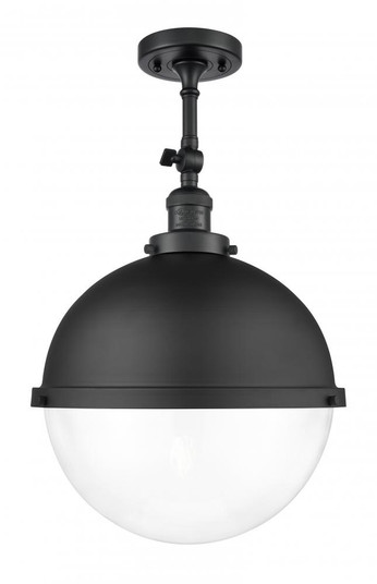 Hampden - 1 Light - 13 inch - Matte Black - Semi-Flush Mount (3442|201F-BK-HFS-122-BK-LED)