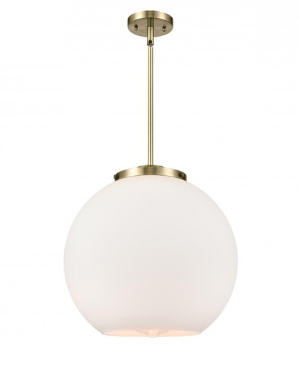 Athens - 1 Light - 16 inch - Antique Brass - Stem Hung - Pendant (3442|221-1S-AB-G121-16-LED)
