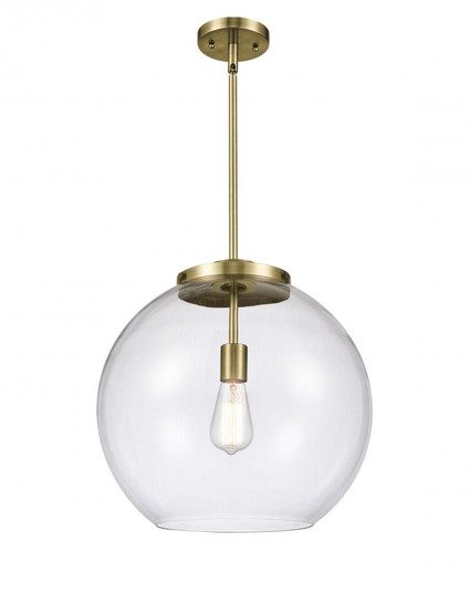 Athens - 1 Light - 16 inch - Antique Brass - Cord hung - Pendant (3442|221-1S-AB-G122-16)