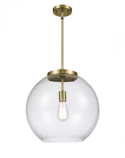 Athens - 1 Light - 16 inch - Antique Brass - Stem Hung - Pendant (3442|221-1S-AB-G124-16)