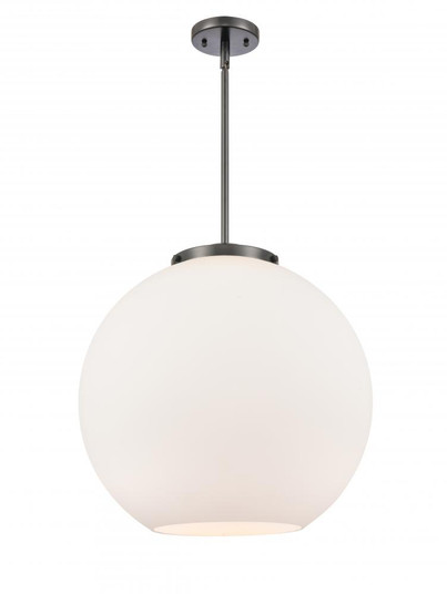 Athens - 1 Light - 18 inch - Matte Black - Stem Hung - Pendant (3442|221-1S-BK-G121-18)