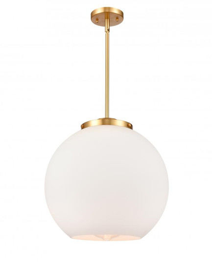 Athens - 1 Light - 16 inch - Satin Gold - Stem Hung - Pendant (3442|221-1S-SG-G121-16-LED)