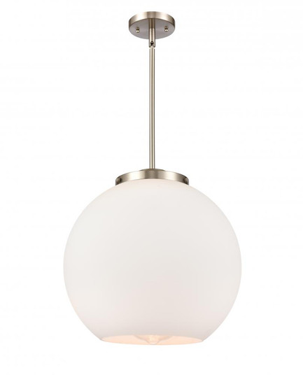 Athens - 1 Light - 16 inch - Brushed Satin Nickel - Stem Hung - Pendant (3442|221-1S-SN-G121-16-LED)