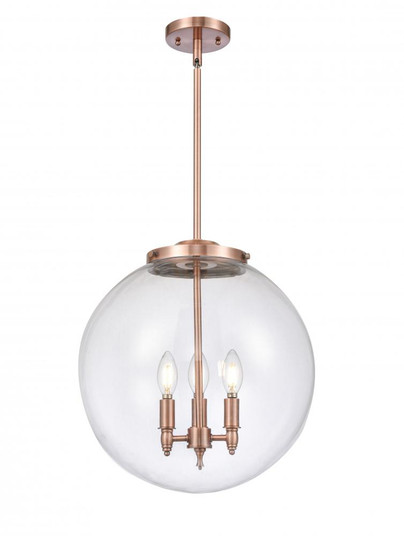 Beacon - 3 Light - 16 inch - Antique Copper - Cord hung - Pendant (3442|221-3S-AC-G202-16)