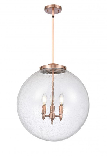 Beacon - 3 Light - 18 inch - Antique Copper - Stem hung - Pendant (3442|221-3S-AC-G204-18-LED)