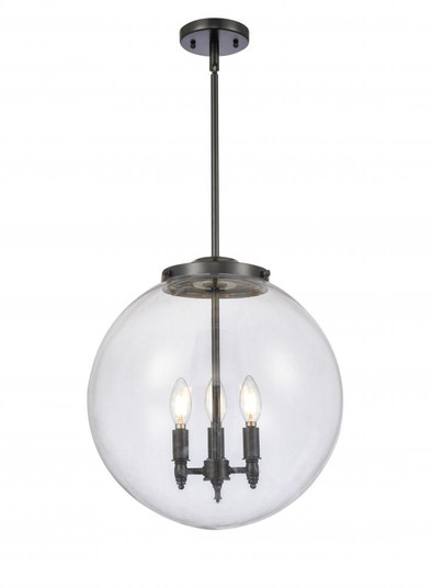 Beacon - 3 Light - 16 inch - Matte Black - Stem hung - Pendant (3442|221-3S-BK-G202-16)