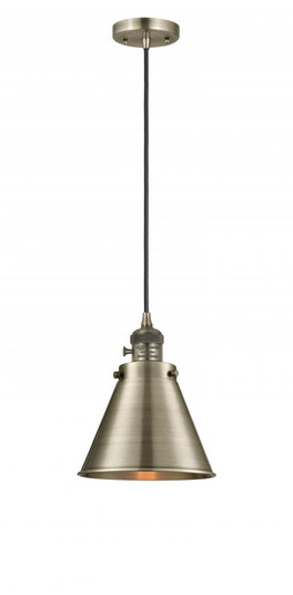 Appalachian - 1 Light - 8 inch - Antique Brass - Cord hung - Mini Pendant (3442|201CSW-AB-M13-AB)