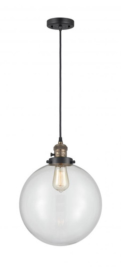 Beacon - 1 Light - 12 inch - Black Antique Brass - Cord hung - Mini Pendant (3442|201CSW-BAB-G202-12-LED)