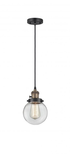 Beacon - 1 Light - 6 inch - Black Antique Brass - Cord hung - Mini Pendant (3442|201CSW-BAB-G202-6-LED)