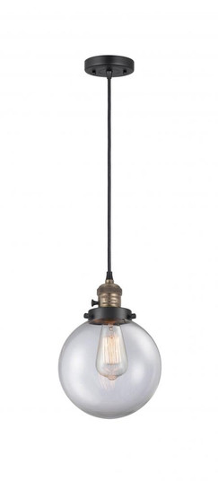 Beacon - 1 Light - 8 inch - Black Antique Brass - Cord hung - Mini Pendant (3442|201CSW-BAB-G202-8)