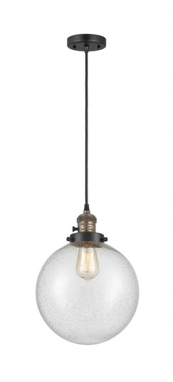 Beacon - 1 Light - 10 inch - Black Antique Brass - Cord hung - Mini Pendant (3442|201CSW-BAB-G204-10-LED)