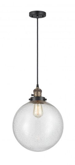 Beacon - 1 Light - 12 inch - Black Antique Brass - Cord hung - Mini Pendant (3442|201CSW-BAB-G204-12-LED)