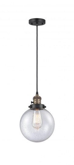 Beacon - 1 Light - 8 inch - Black Antique Brass - Cord hung - Mini Pendant (3442|201CSW-BAB-G204-8-LED)