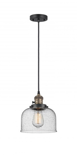 Bell - 1 Light - 8 inch - Black Antique Brass - Cord hung - Mini Pendant (3442|201CSW-BAB-G74-LED)