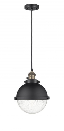 Hampden - 1 Light - 9 inch - Black Antique Brass - Cord hung - Mini Pendant (3442|201CSW-BAB-HFS-84-BK)