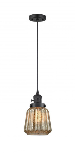 Chatham - 1 Light - 7 inch - Matte Black - Cord hung - Mini Pendant (3442|201CSW-BK-G146-LED)