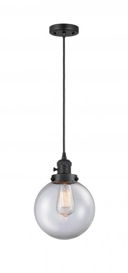 Beacon - 1 Light - 8 inch - Matte Black - Cord hung - Mini Pendant (3442|201CSW-BK-G202-8-LED)