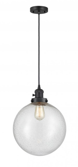 Beacon - 1 Light - 12 inch - Matte Black - Cord hung - Mini Pendant (3442|201CSW-BK-G204-12)