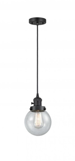 Beacon - 1 Light - 6 inch - Matte Black - Cord hung - Mini Pendant (3442|201CSW-BK-G204-6-LED)