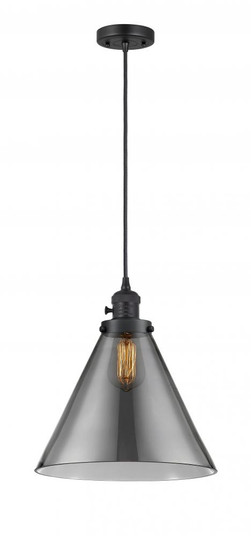 Cone - 1 Light - 12 inch - Matte Black - Cord hung - Mini Pendant (3442|201CSW-BK-G43-L)