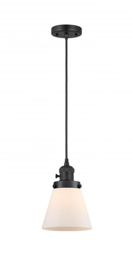 Cone - 1 Light - 6 inch - Matte Black - Cord hung - Mini Pendant (3442|201CSW-BK-G61-LED)