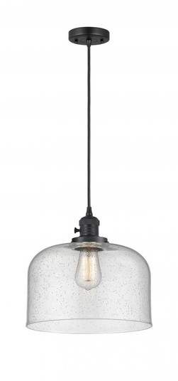 Bell - 1 Light - 12 inch - Matte Black - Cord hung - Mini Pendant (3442|201CSW-BK-G74-L-LED)