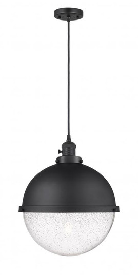 Hampden - 1 Light - 13 inch - Matte Black - Cord hung - Pendant (3442|201CSW-BK-HFS-124-BK)
