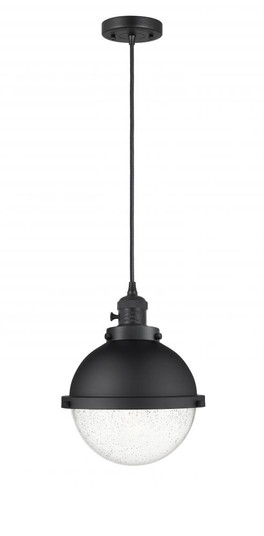 Hampden - 1 Light - 9 inch - Matte Black - Cord hung - Mini Pendant (3442|201CSW-BK-HFS-84-BK)