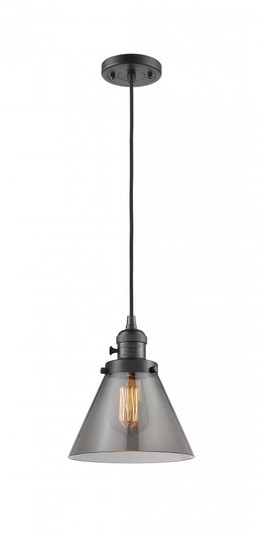 Cone - 1 Light - 8 inch - Oil Rubbed Bronze - Cord hung - Mini Pendant (3442|201CSW-OB-G43)