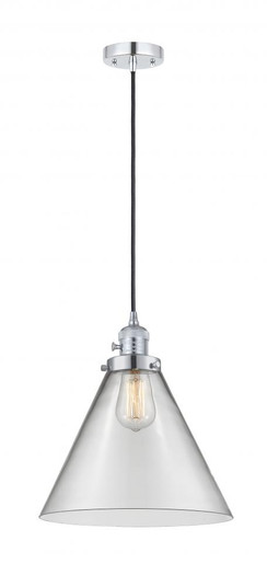 Cone - 1 Light - 12 inch - Polished Chrome - Cord hung - Mini Pendant (3442|201CSW-PC-G42-L-LED)