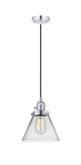 Cone - 1 Light - 8 inch - Polished Chrome - Cord hung - Mini Pendant (3442|201CSW-PC-G42-LED)