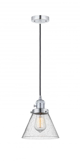 Cone - 1 Light - 8 inch - Polished Chrome - Cord hung - Mini Pendant (3442|201CSW-PC-G44-LED)