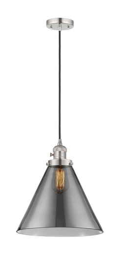 Cone - 1 Light - 12 inch - Polished Nickel - Cord hung - Mini Pendant (3442|201CSW-PN-G43-L)