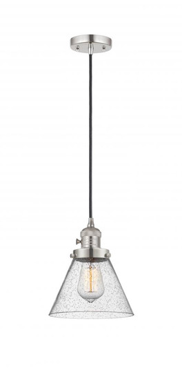 Cone - 1 Light - 8 inch - Polished Nickel - Cord hung - Mini Pendant (3442|201CSW-PN-G44)