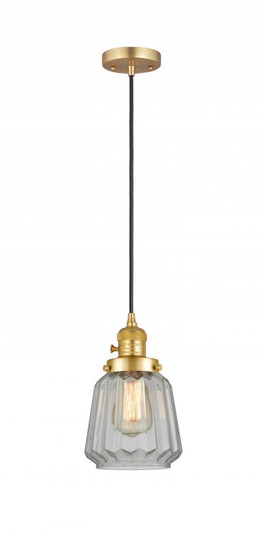 Chatham - 1 Light - 7 inch - Satin Gold - Cord hung - Mini Pendant (3442|201CSW-SG-G142-LED)
