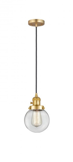 Beacon - 1 Light - 6 inch - Satin Gold - Cord hung - Mini Pendant (3442|201CSW-SG-G202-6-LED)