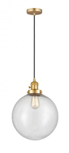 Beacon - 1 Light - 12 inch - Satin Gold - Cord hung - Mini Pendant (3442|201CSW-SG-G204-12-LED)