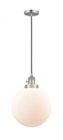 Beacon - 1 Light - 10 inch - Brushed Satin Nickel - Cord hung - Mini Pendant (3442|201CSW-SN-G201-10-LED)
