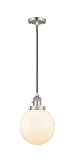 Beacon - 1 Light - 8 inch - Brushed Satin Nickel - Cord hung - Mini Pendant (3442|201CSW-SN-G201-8-LED)