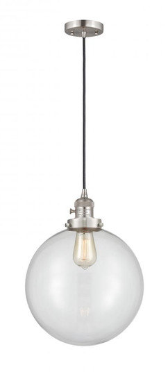 Beacon - 1 Light - 12 inch - Brushed Satin Nickel - Cord hung - Mini Pendant (3442|201CSW-SN-G202-12-LED)