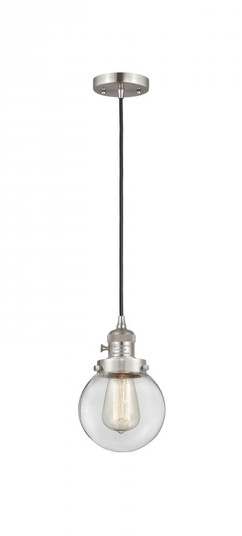 Beacon - 1 Light - 6 inch - Brushed Satin Nickel - Cord hung - Mini Pendant (3442|201CSW-SN-G202-6)