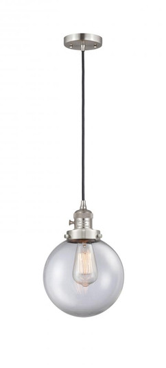Beacon - 1 Light - 8 inch - Brushed Satin Nickel - Cord hung - Mini Pendant (3442|201CSW-SN-G202-8)