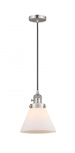 Cone - 1 Light - 8 inch - Brushed Satin Nickel - Cord hung - Mini Pendant (3442|201CSW-SN-G41-LED)