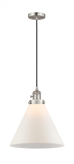 Cone - 1 Light - 12 inch - Brushed Satin Nickel - Cord hung - Mini Pendant (3442|201CSW-SN-G41-L-LED)